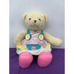 Baby Gund Teach Me Learning Activity Bear Cream Pastel Colored Dress Pink Shoes